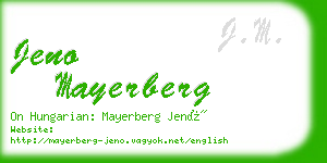 jeno mayerberg business card